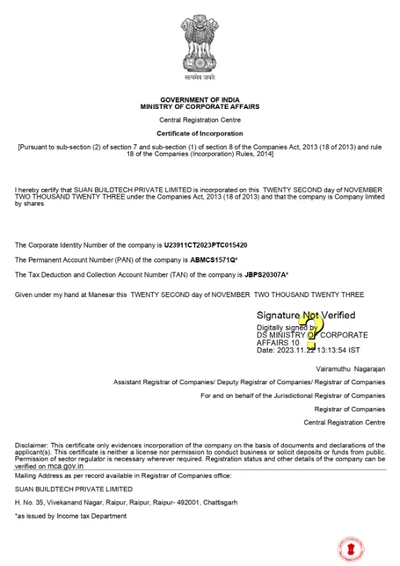 COMPANY REGISTRATION