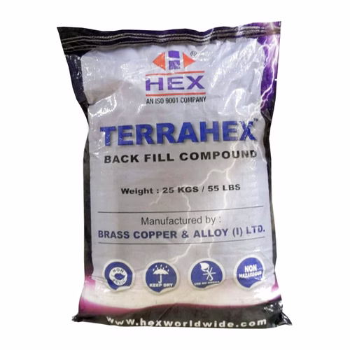 HEX TERRAHEX Earthing Backfill Compound – 25 kg, RoHS & IEC 62561-7 Tested, Carbon + Bentonite Formula