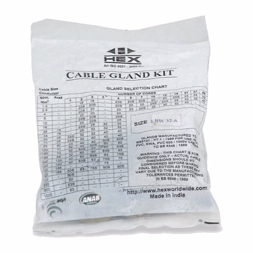 HEX Cable Gland Accessories – Gland Kits, PVC & LSF Shrouds, Locknuts and Earth Tags