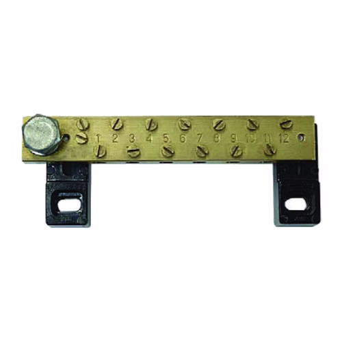 HEX Brass Earth Bars – 6 to 84 Ways, Bare or on a Plastic Base, for Panels & Distribution Boards