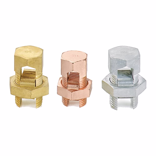 HEX Split Bolt Connectors & Line Taps – Brass, 6 to 500 sq mm, Plus Round-Head Split Bolts