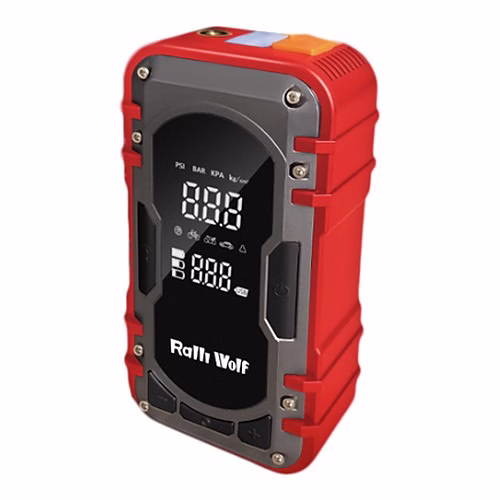 Ralli Wolf RJS-8000 Car Jump Starter & Tyre Inflator – 2-in-1, 8000 mAh, 150 PSI, Power Bank
