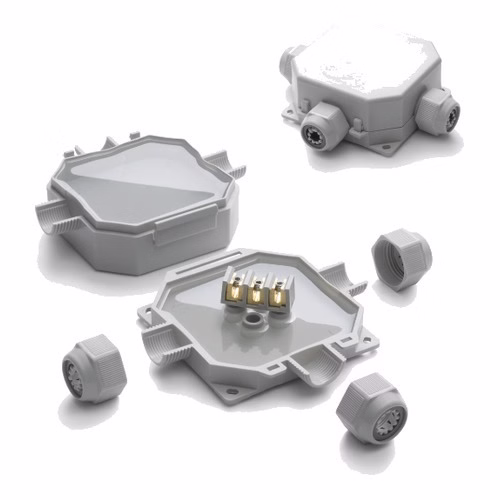 IP68 Gel-Filled Junction Box, 3 Entries, 3 x 6 sq mm Terminals - Raytech Ready Box 90 (READYBOX90)