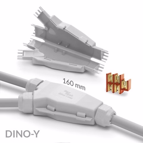 IP68 Gel-Filled Y Branch Joint, Cable 14-19 mm - Raytech LittleJoint Dino Y