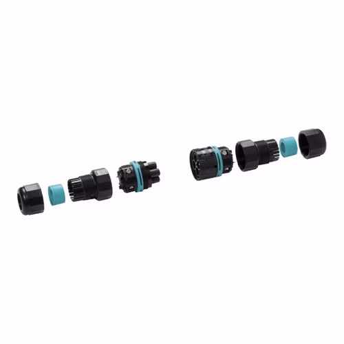 IP68 Mini Plug Connector, Screw Coupling, 4-Pole, 0.5-1.5 sq mm, 17.5 A - Techno TH387 (THB.387.A4A)