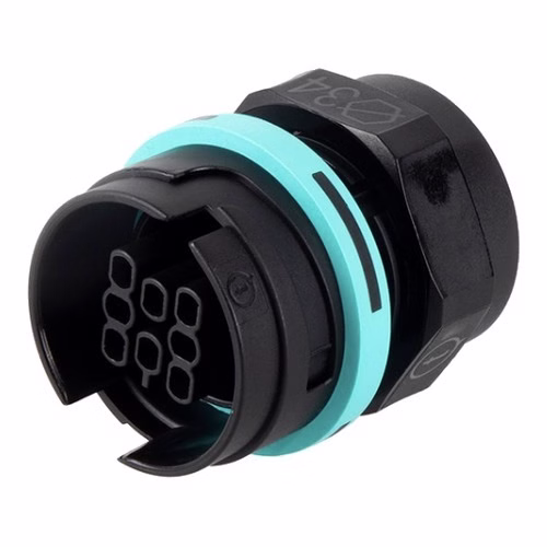 IP68 M28 Panel Socket for TH405 Plugs, 8-Pole, 0.25-1.0 sq mm, 10 A AC/DC - Techno TH406 (THB.406.C8A)