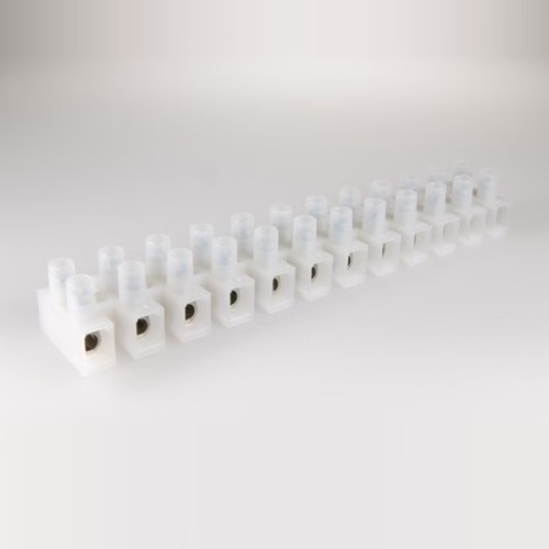 12-Pole Screw Terminal Strip with Wire Protector, 6.0 sq mm, 41 A - Adels-Contact 1000/12 DS (125312)