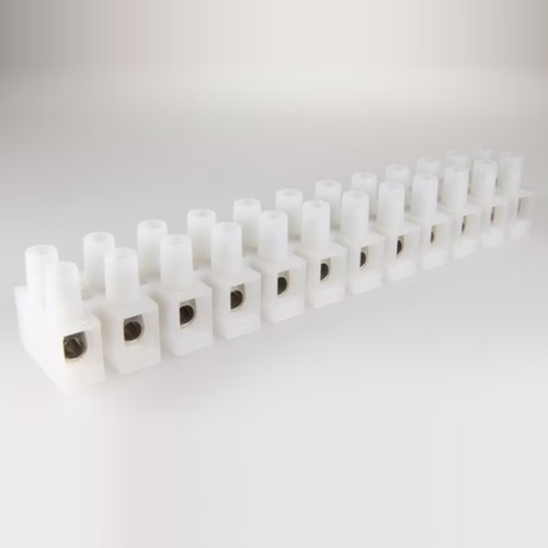 12-Pole Screw Terminal Strip with Wire Protector, 10 sq mm, 57 A - Adels-Contact 1500/12 DS (127112)