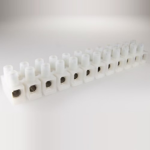 12-Pole Screw Terminal Strip with Wire Protector, 16 sq mm, 76 A - Adels-Contact 2000/12 DS (128312)