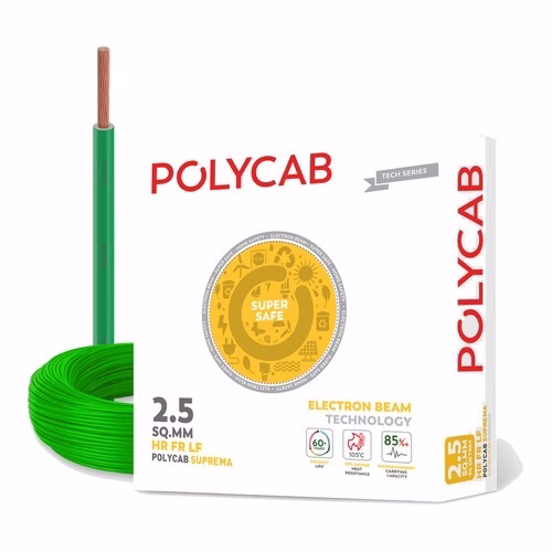 Polycab Suprema 1 sq mm E-Beam HR FR LF House Wire – 90 m Coil, 105 °C