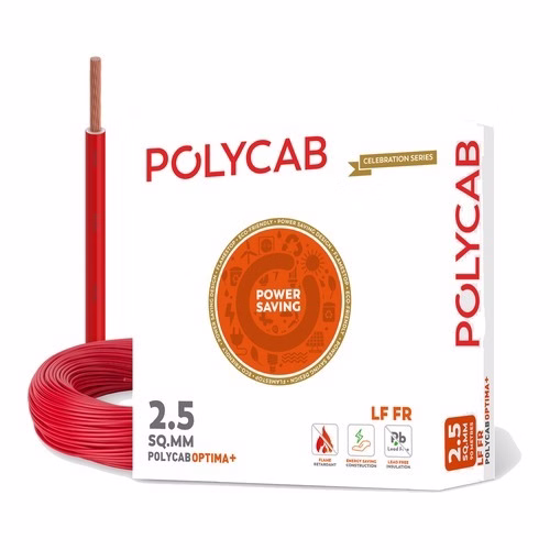 Polycab Optima+ 4 sq mm LF FR House Wire – 90 m Coil, 70 °C