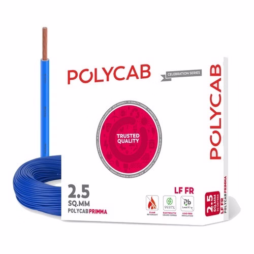 Polycab Primma 1 sq mm LF FR House Wire – 90 m Coil, 70 °C