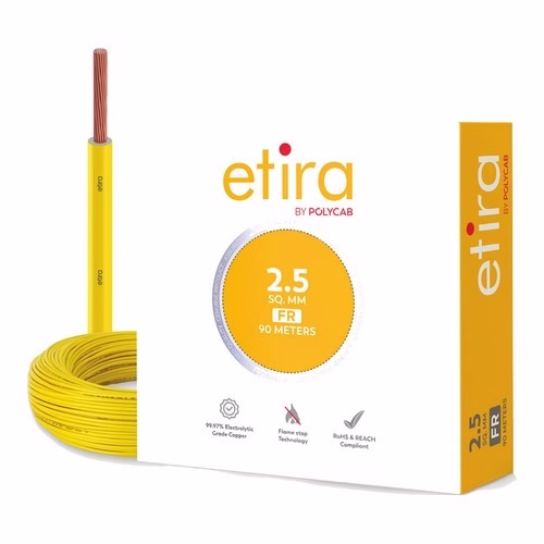Etira by Polycab 1 sq mm FR House Wire – 90 m Coil, 70 °C