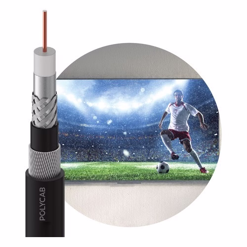 Polycab Jelly-Flooded Coaxial Cable – RG 6 F, RG 11 F and RG 59 F, 75 ohm, for DTH and CATV