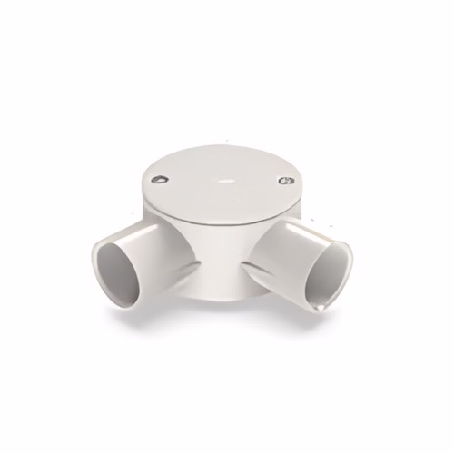Polycab PVC Circular Box Angle (2 Way) – Junction Box for 20 and 25 mm Conduit, IS 3419