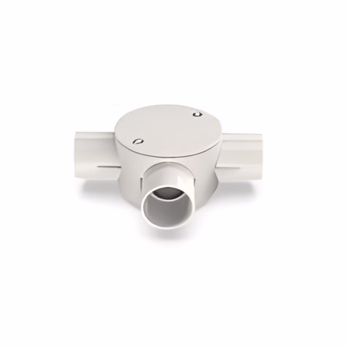 Polycab PVC Circular Box Tee (3 Way) – Junction Box for 20 and 25 mm Conduit, IS 3419