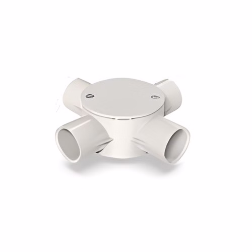 Polycab PVC Circular Box Intersection (4 Way) – Junction Box for 20 and 25 mm Conduit, IS 3419