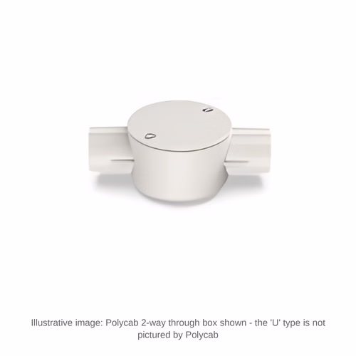 Polycab PVC Circular Box 'U' Type (2 Way) – Junction Box for 20 and 25 mm Conduit, IS 3419
