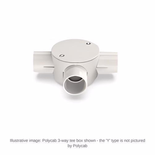 Polycab PVC Circular Box 'Y' Type (3 Way) – Junction Box for 20 and 25 mm Conduit, IS 3419