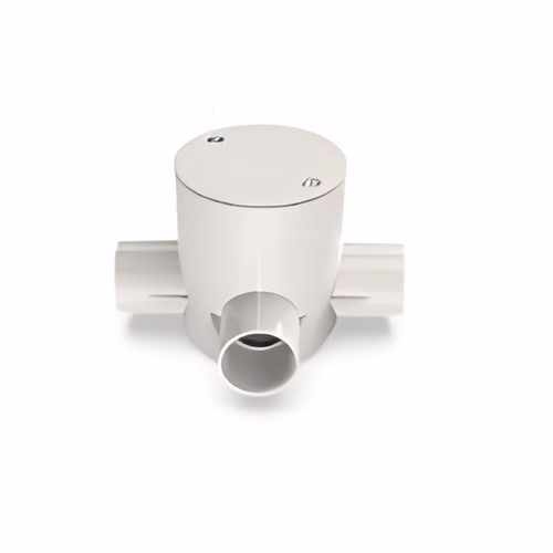 Polycab PVC Deep Circular Box Tee (3 Way) – Deep Junction Box for 20, 25 and 32 mm Conduit, IS 3419