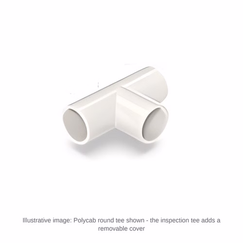 Polycab PVC Inspection Tee – Conduit Tee with Inspection Cover, 20 and 25 mm, IS 3419