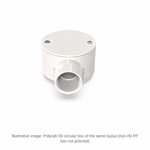 Polycab Non-ISI PP Circular Box Terminal (1 Way) – Polypropylene Junction Box for 20 and 25 mm Conduit
