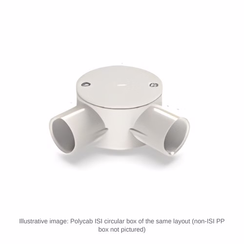 Polycab Non-ISI PP Circular Box Angle (2 Way) – Polypropylene Junction Box for 20 and 25 mm Conduit