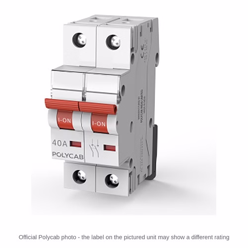 Polycab DP Isolator – 2 Pole Isolator Switch, 40 A to 125 A, AC-22A, IS/IEC 60947-3