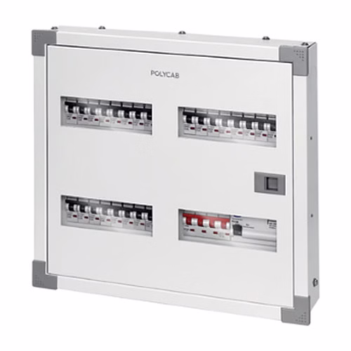 Polycab TPN Acrylic Distribution Board – Double Door, IP42, 4, 6, 8 and 12 Way per Phase