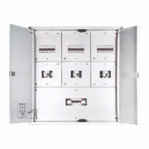 Polycab TPN 7-Segment Distribution Board – Double Door, IP42, 4, 6, 8 and 12 Way per Phase, IS 13032