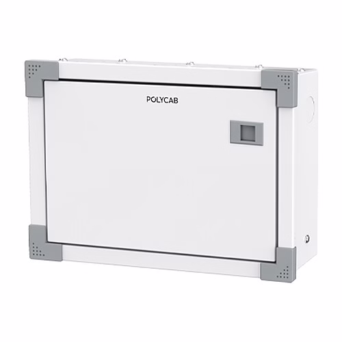 Polycab TPN TV-Tel Distribution Board – Double Door, IP42, 4, 6, 8 and 12 Way per Phase, IS 13032