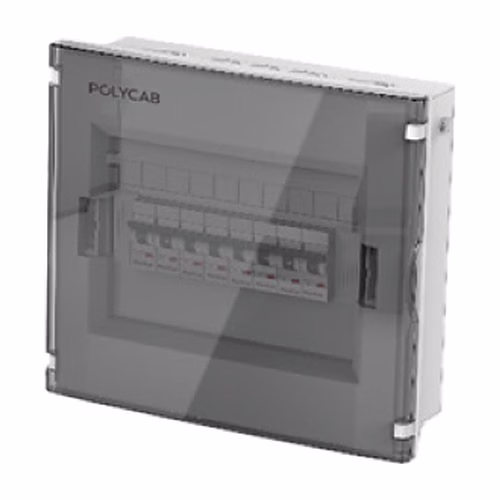 Polycab Decour T-Box SPN Distribution Board – Transparent Door, IP43, 8, 11, 14 and 19 Way