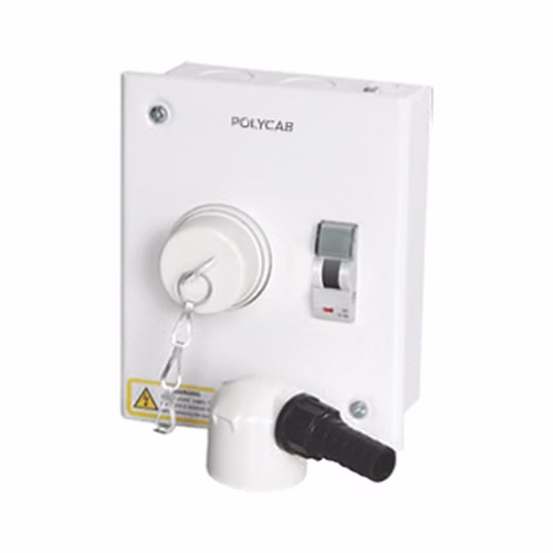 Polycab Plug and Socket Distribution Board – 20 A SP / DP / TP and 30 A FP, IP30, Surface Mounting