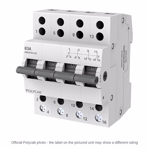 Polycab FP MCB Changeover Switch – 4 Pole Manual Changeover, 25 / 40 / 63 A, IS/IEC 60947-3