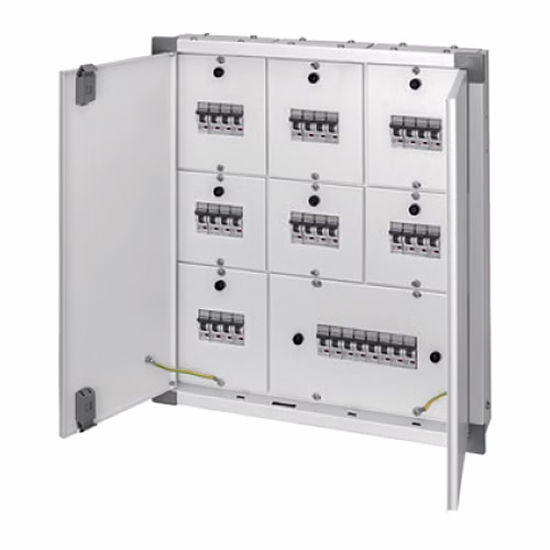 Polycab TPN 8-Segment Distribution Board – Double Door, IP42, 4, 6, 8 and 12 Way per Phase, IS 13032