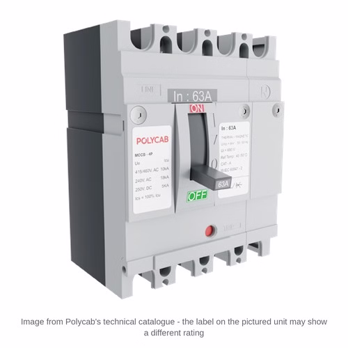 Polycab FP MCCB – Four Pole Moulded Case Circuit Breaker, 63 / 100 / 125 A, 10 kA, IS/IEC 60947-2