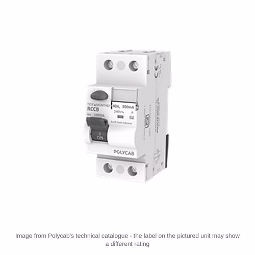 Polycab DP RCCB Type A – 2 Pole Residual Current Circuit Breaker, 30 / 100 / 300 mA, 25 / 40 / 63 A