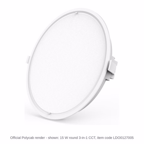 Polycab 3-in-1 CCT Tri-colour LED Panel Light – 8, 12, 15 and 20 W, round and square, recessed, 3-in-1 CCT
