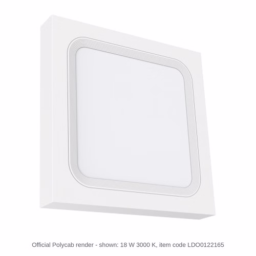 Polycab Scintillate Slim Surface LED Panel Light – 18 W, square, surface-mounted, 3000 / 4000 K