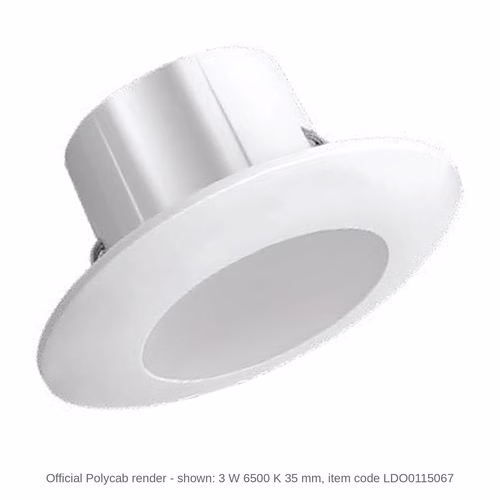 Polycab Scintillate Mini Integral LED Downlight – 3 W, recessed, 3000 / 4000 / 6500 K + 4 colours + 3-in-1 RBP