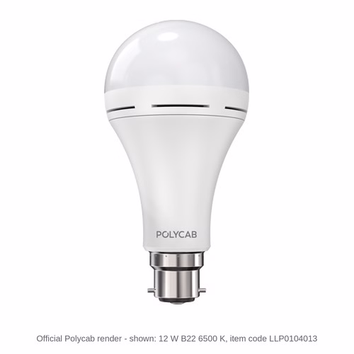 Polycab Aelius Dimmable Emergency LED Bulb – 9 and 12 W, 6500 K