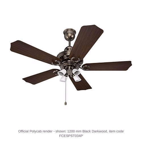 Polycab Poise BLDC Ceiling Fan – 1200 mm, 42 W, 3 star, Black Darkwood