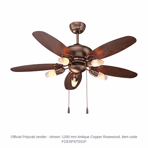 Polycab Superia SP02 BLDC Ceiling Fan – 1200 mm, 42 W, 3 star, Antique Copper Rosewood