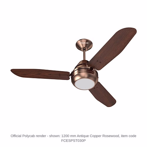 Polycab Superia Petal Designer Ceiling Fan – 1200 mm, 50 W, 1 star, Antique Copper Rosewood