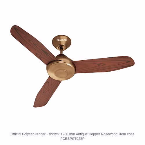 Polycab Superia Megna Designer Ceiling Fan – 1200 mm, 50 W, 1 star, Antique Copper Rosewood