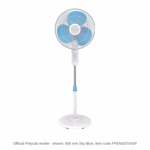 Polycab Marvo Anti-Mosquito Pedestal Fan – 400 mm, 58 W, Sky Blue