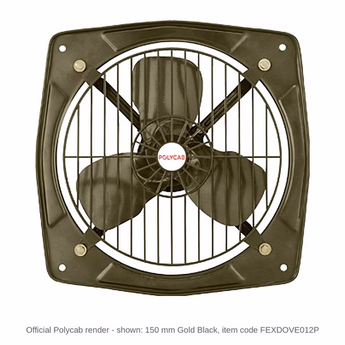 Polycab Freshner ES Metal Exhaust Fan – 150, 225 and 300 mm, 55 and 60 W, Gold Black + reversible version