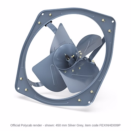 Polycab Superb Heavy Duty Exhaust Fan – 300, 380 and 450 mm, 90, 160 and 250 W, Silver Grey