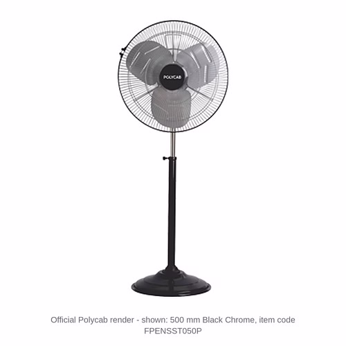 Polycab Thunderstorm Farrata Fan – 500 mm, 105 W, Black Chrome