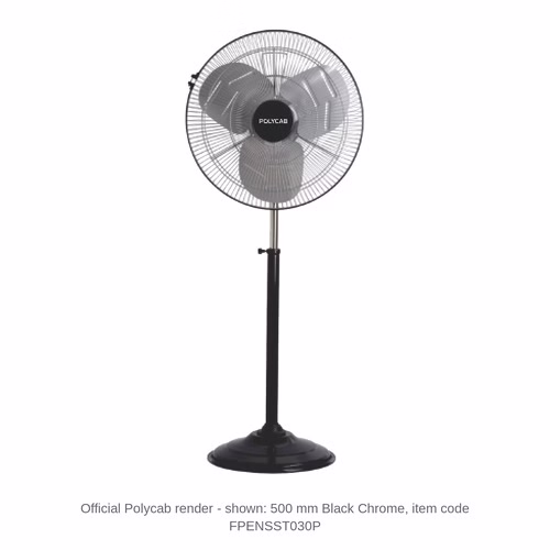 Polycab Sunami Farrata Black Chrome II Fan – 500 mm, 140 W, Black Chrome